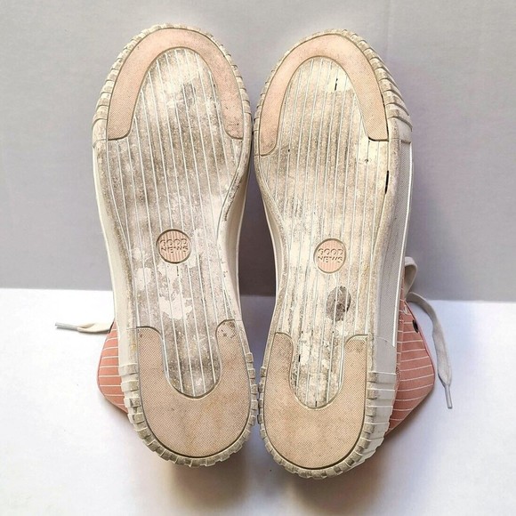 Good News Shoes Hurler Canvas Stripe Hi-tops Unisex Sustainable Sneakers UK 11 - Picture 7 of 8